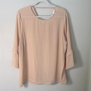 DR2 Light Blush Scoop Neck Blouse